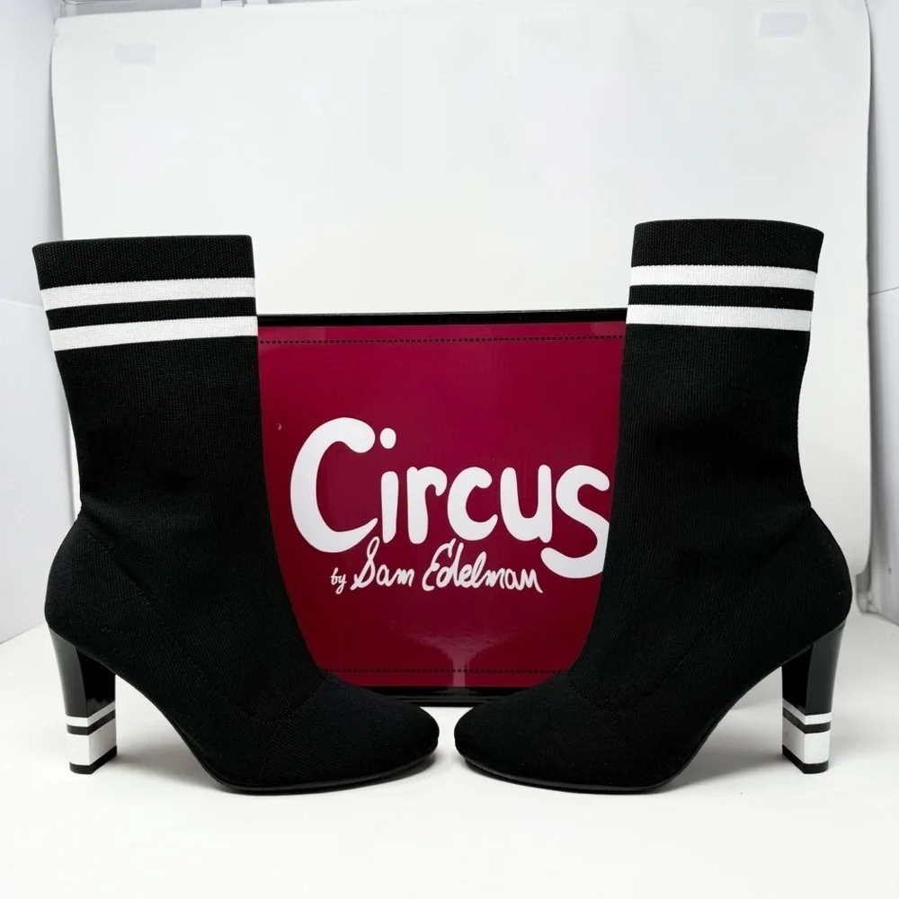 Circus by Sam Edelman “Joy” Black & White Sock Boots – Size 6.5M